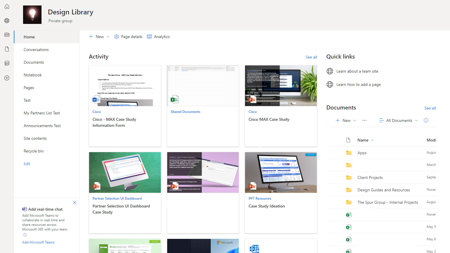 An example of a defined design library with assets for team use